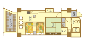 デラックスツイン間取り図