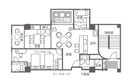 オーシャンファミリーの間取り図